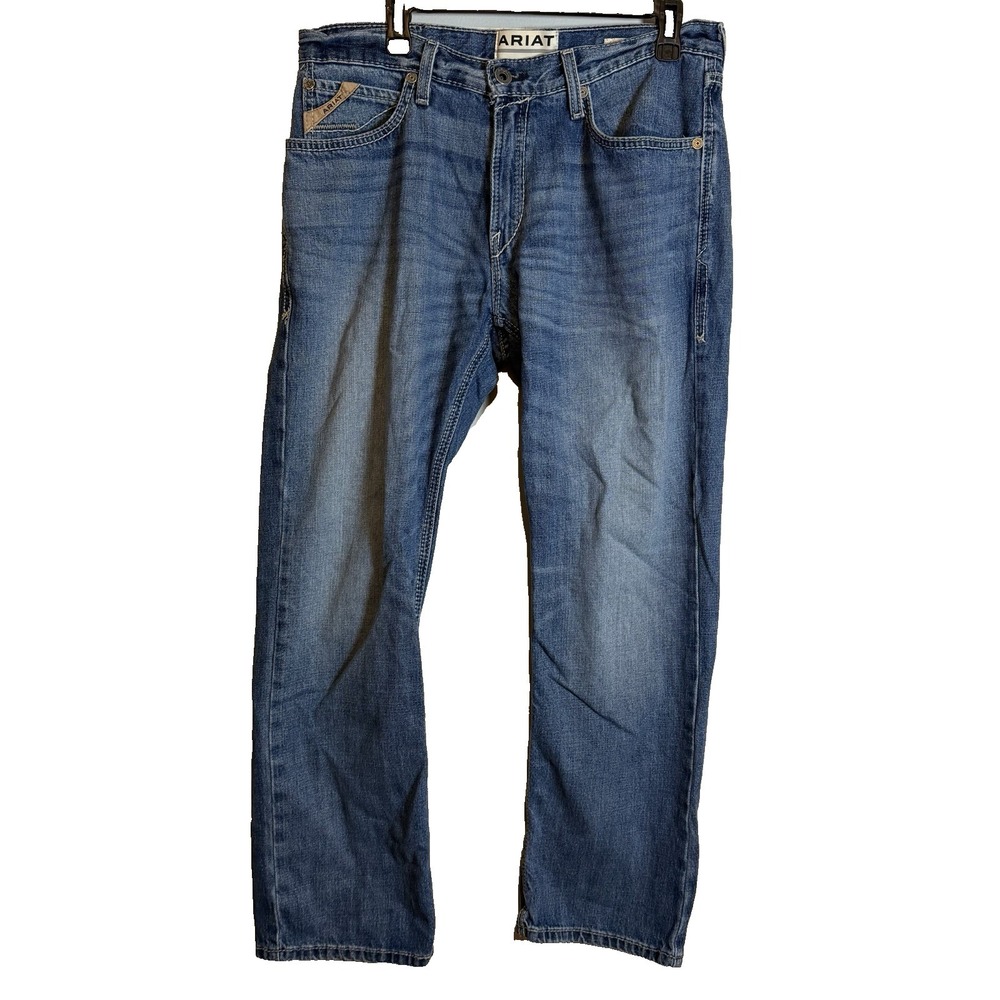 Ariat M4 Relaxed Straight Mens 33/30 100% Cotton Denim Blue Jeans Loop Lock